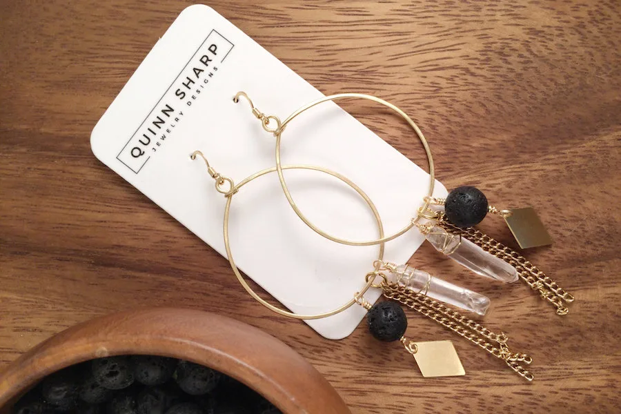 Gorgeous essential oil jewelry: Earrings from Quinn Sharp