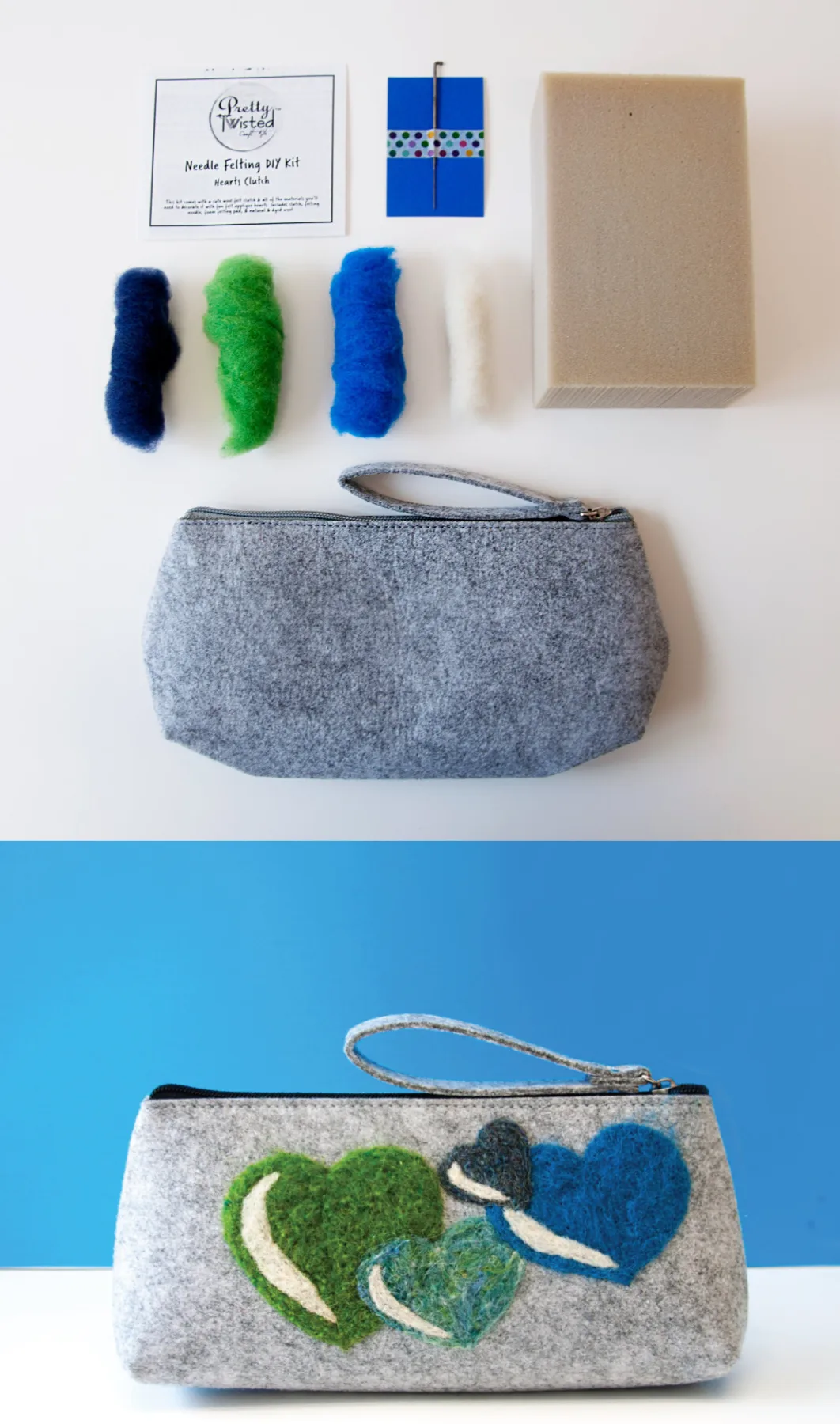 Kids can make their own gifts with Pretty Twisted felted bag and tablet case craft kits