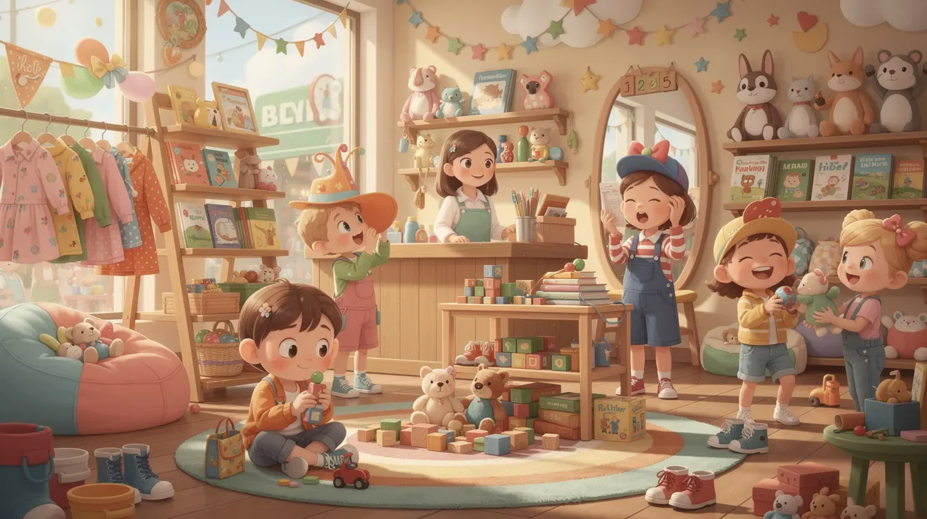 A vibrant children's resale store showcasing various items.