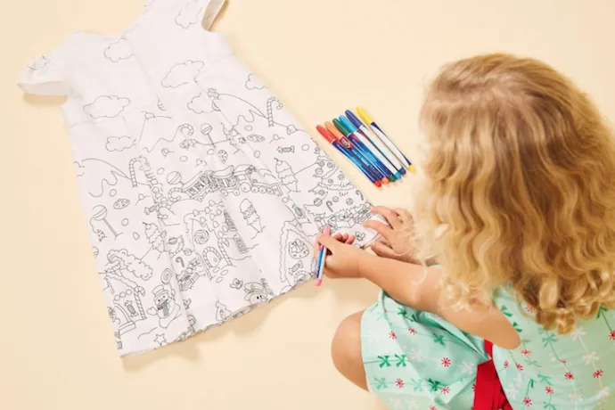 Kids can make their own clothes with this DIY color-your-own dress at ModCloth.