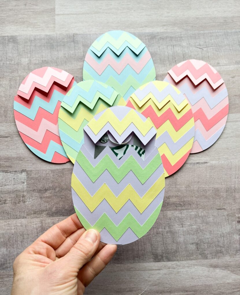 Easter Egg gift card holder: Perfect for teen Easter baskets if you're buying a gaming gift card or a few bucks towards Starbucks
