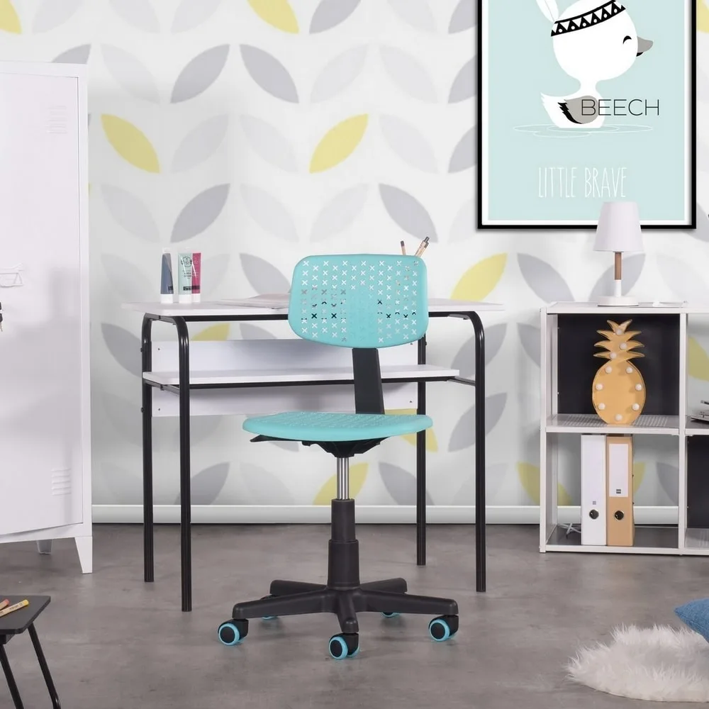 Tips for setting up a child's desk area for at-home learning: Try a wall-mounted, fold-up desk if space is limited