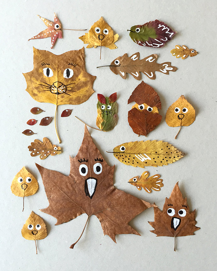 Kids crafts using fall leaves: Quirky Leaf Friends | Handmade Charlotte