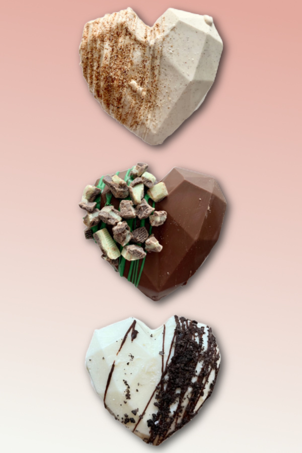 Best Valentine's gifts for teens on Etsy: Heart shaped hot chocolate bombs in outrageous flavors from Lovelee Cookies