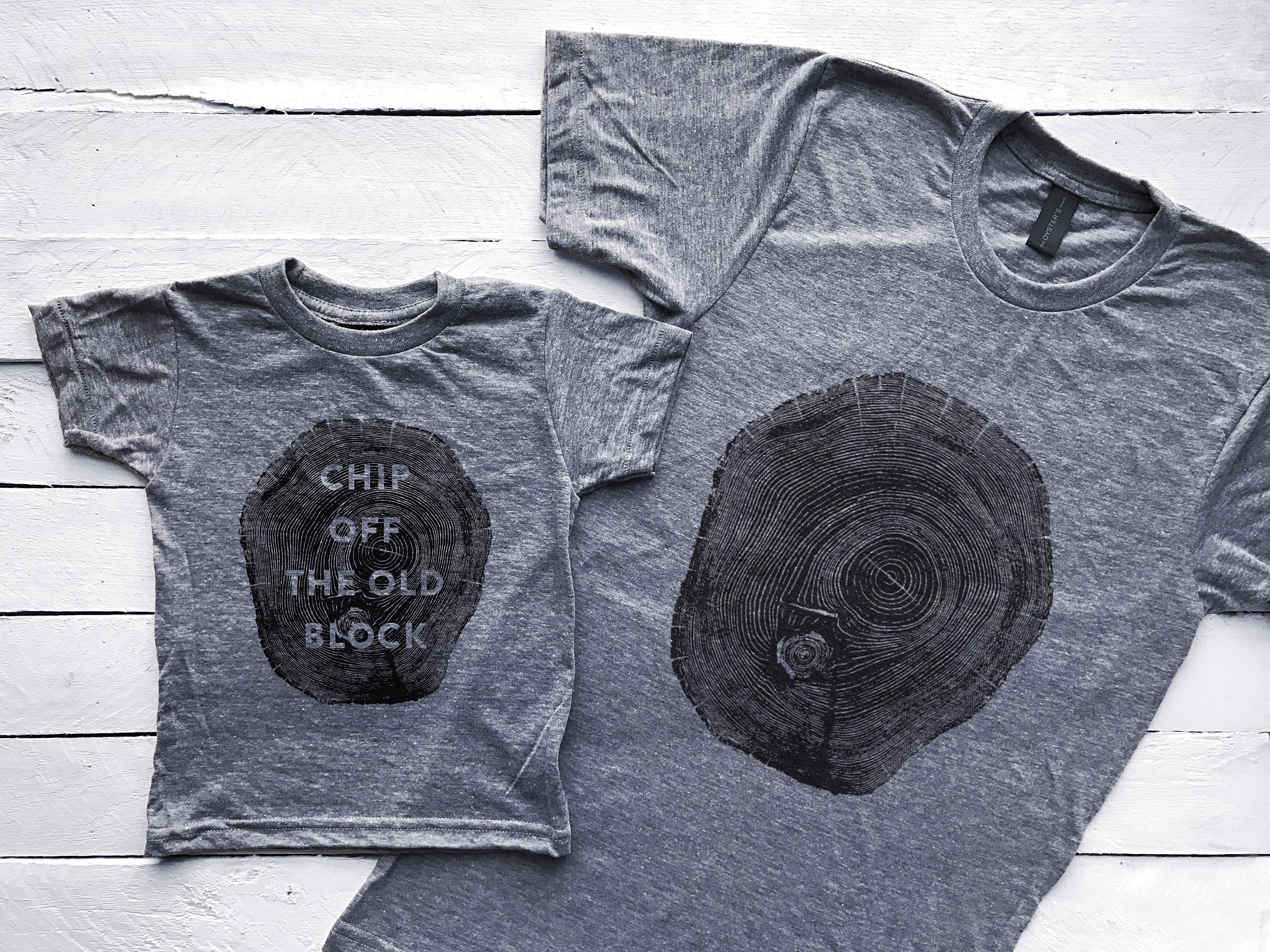 Daddy and me tees: Daddy and me "chip off the old block" tees | The Oysters Pearl