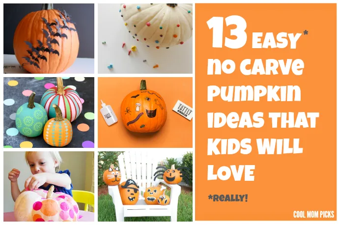 13 cool, easy no-carve pumpkin ideas for Halloween that you can do with the kids