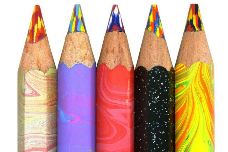 Cool museum store toys: Marbled Tricolor Pencils from the J. Paul Getty Museum