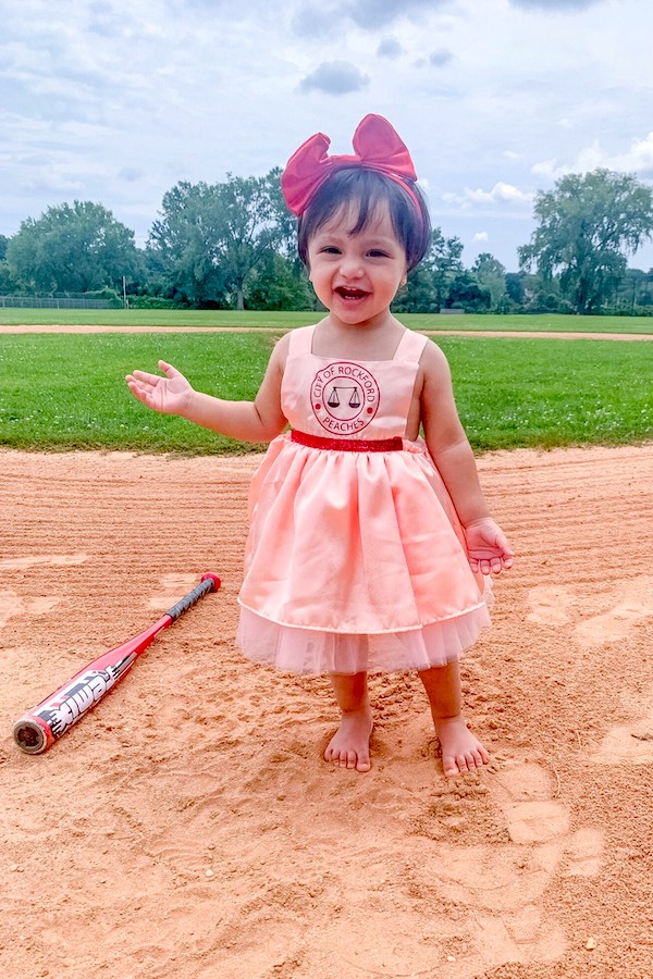 League of Their Own Rockford Peaches Costume from Bella Threads Boutique: Cool 90s pop culture inspired costumes for kids