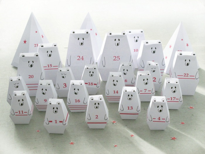 Coolest Advent calendars | printable polar bear Advent calendar