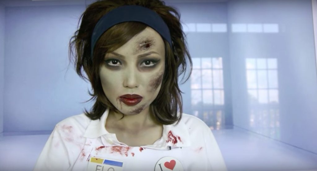 Zombie Flo (from the Progressive ads) face paint video tutorial by Dope 211