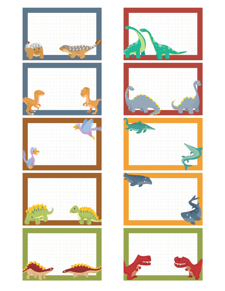 Free printable dinosaur labels for school books and folders | Printables and Inspirations