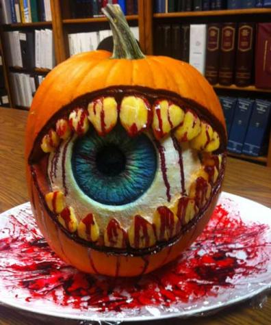 Bloody eyeball teeth pumpkin from the This Old House carving contest