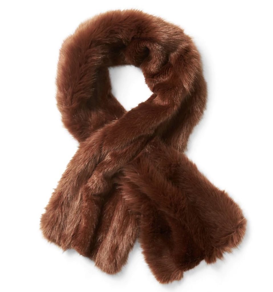 Faux fur pull-through scarf half off right now for holiday shopping!