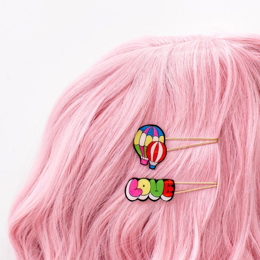 DIY pin and flair craft kit for kids makes pins, hair clips or backpack charms