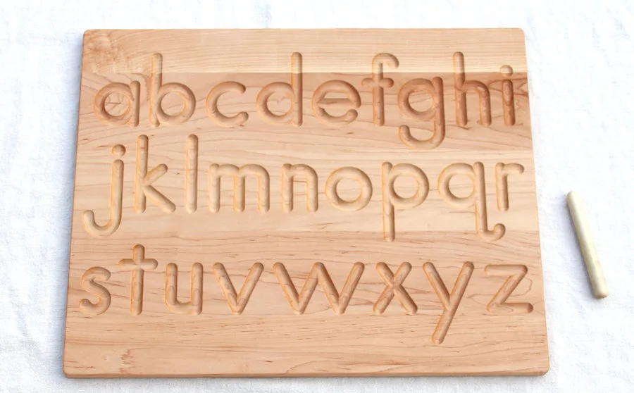 Handwriting resources for kids: Wooden letter boards by From Jennifer