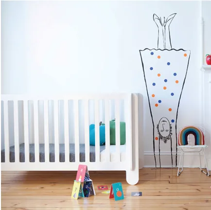 The elephant in the room: Actually a gorgeous new crib from Oeuf.