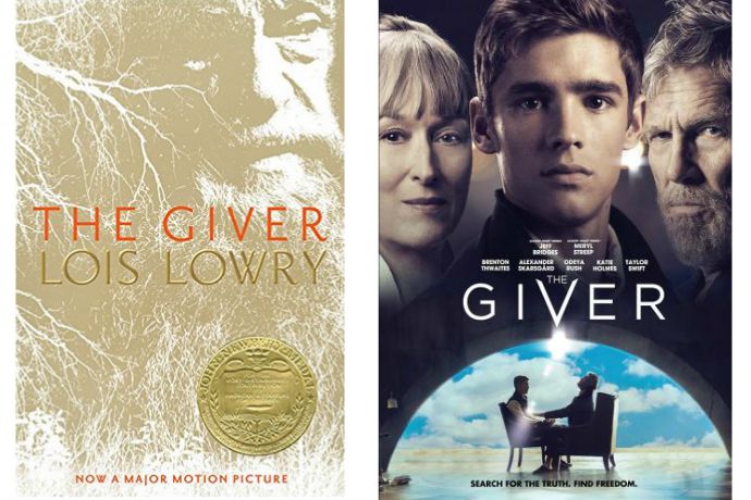 Great tween books made into movies: The Giver book and movie by Lois Lowry