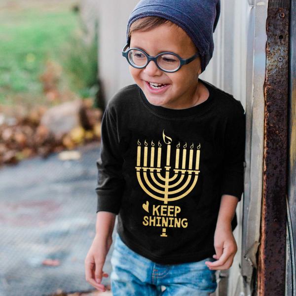 Positive kids' holiday tees: Keep shining kids' Hannukah tee is sweet, not sassy Positive kids' holiday tees: Keep shining kids' Hannukah tee is sweet, not sassy