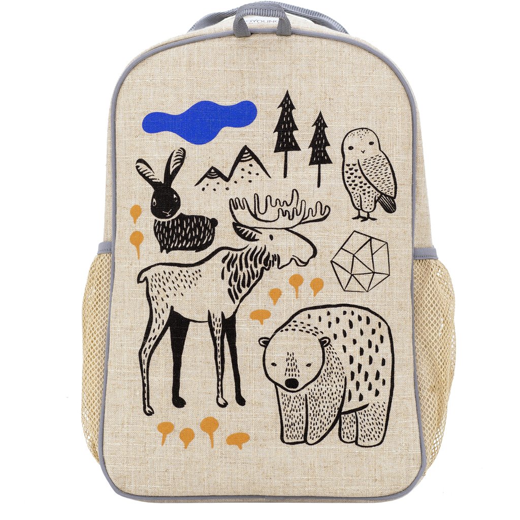 cool backpacks for preschool, kindergarten and little kids: Unisex Wee Gallery nordic print backpack from SoYoung