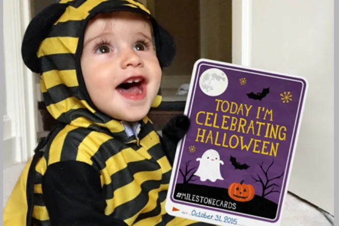 Printable Halloween photo cards from Milestone Cards