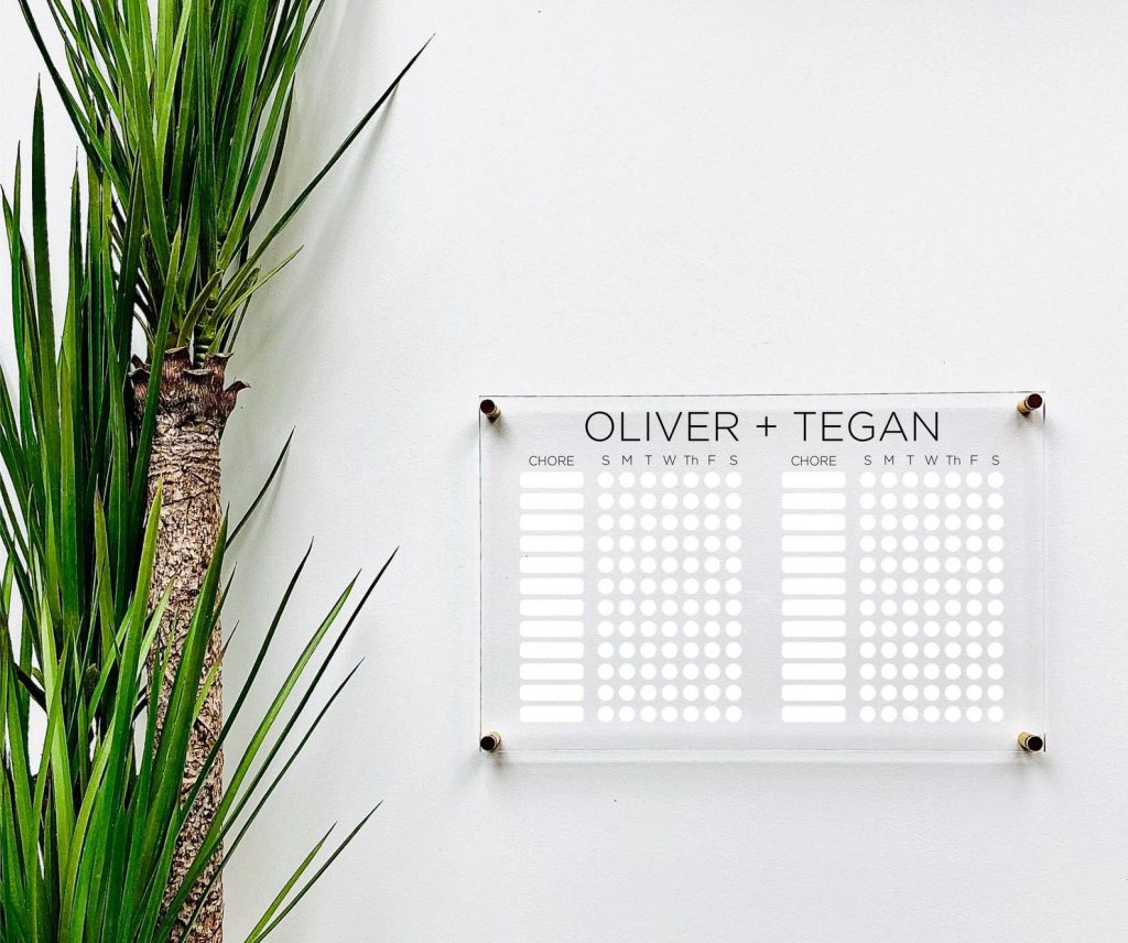 Spring cleaning checklist: Start a new chore system, with this acrylic chart at 1801 & Co