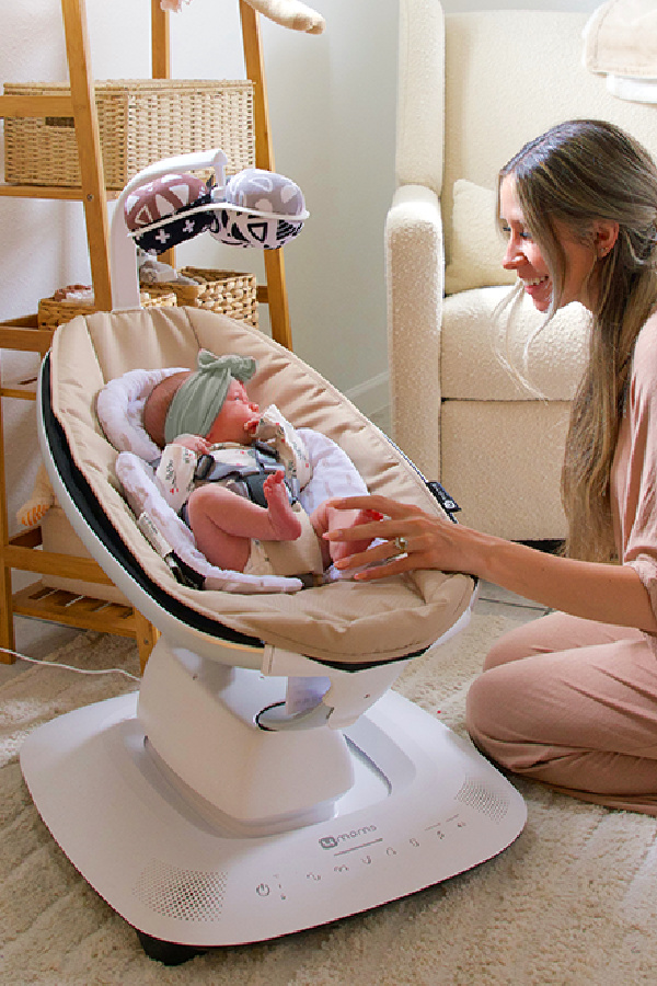 Practical but still cool baby gifts: The MamaRoo baby swing from 4moms is not only gorgeous, it