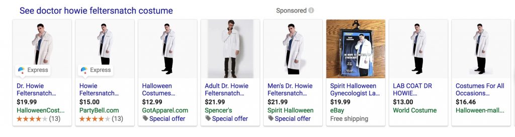 "Dr Howie Feltersnatch" GYN costumes glorify sexual predators