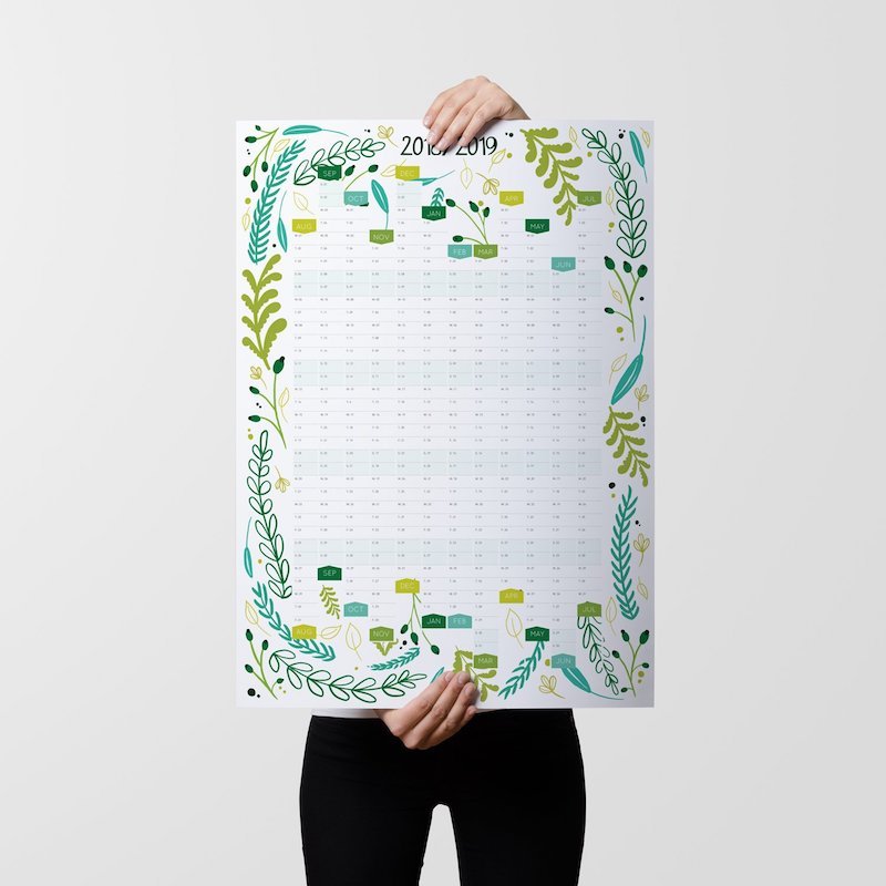 Printable academic calendar: Giant one-year calendar at Sam Osborne