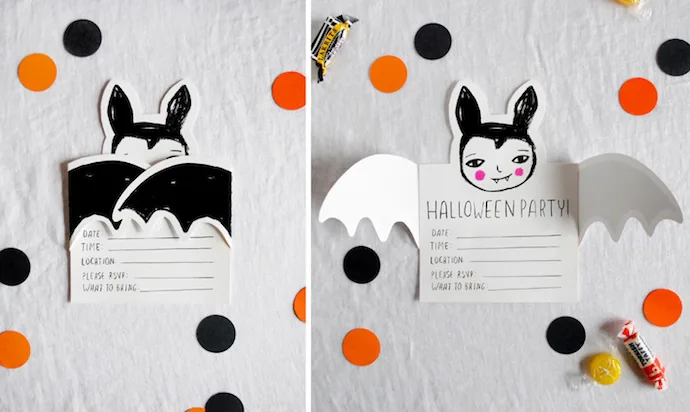 Flappy Bat halloween party invitation by MerMag