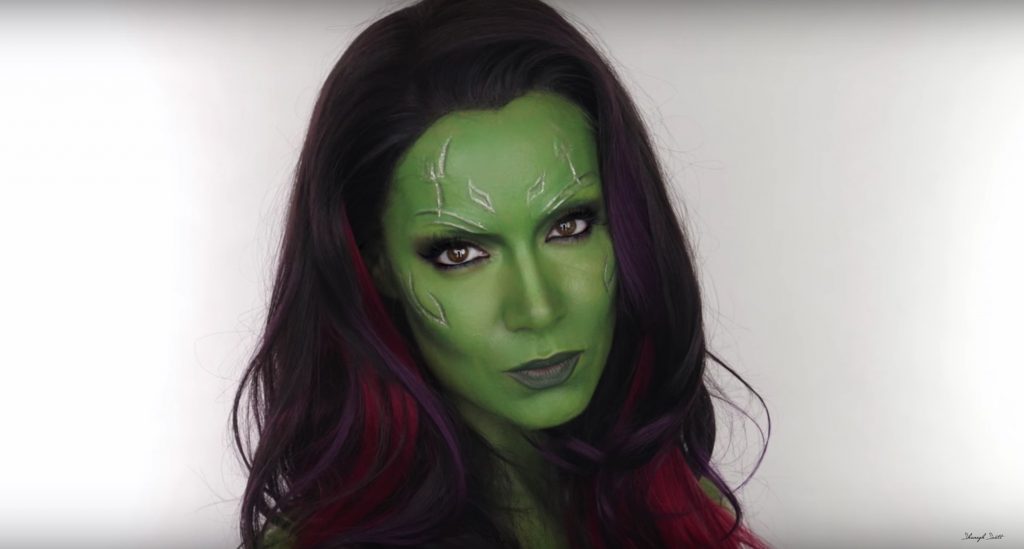 Guardians of the Galaxy Gamora face paint tutorial by Shonagh Scott