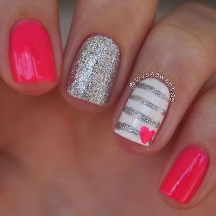 Fun Valentine's Day nails for kids: Conversation heart nails at Gabby's Nail Art