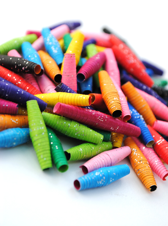 Make colorful beads from leftover paper using this tutorial from Sophie Academy