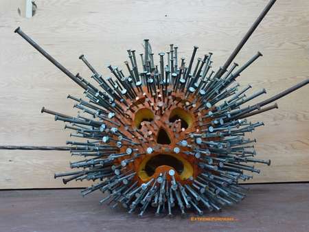 Creepiest Halloween pumpkins: Extreme Nail Pumpkin | Trend Hunter