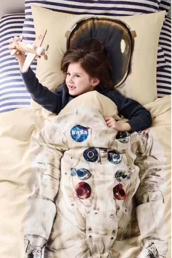The new Smithsonian x Crate & Kids space themed duvet and pillows