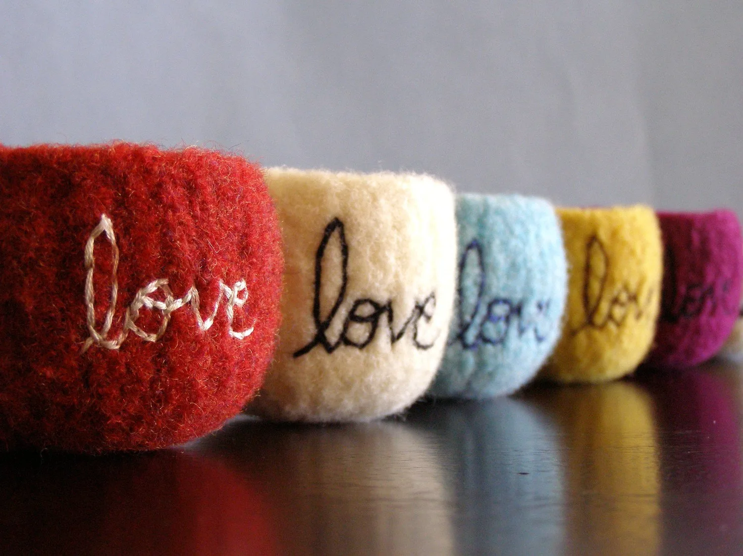 Love felted wool bowls at The Felterie