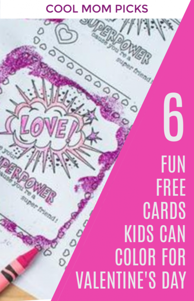 6 cool free printable color-your-own Valentine's cards for kids | Cool Mom Picks