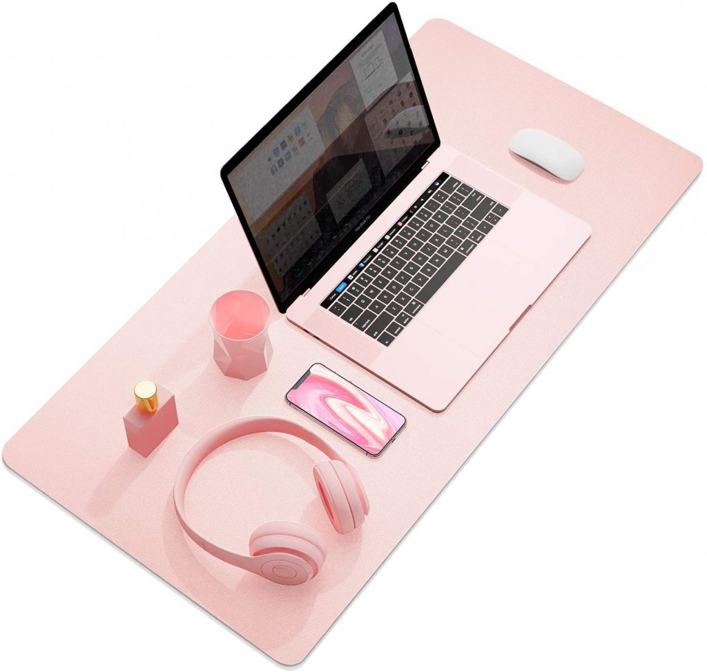 Home office gifts for mom: : waterproof leather desk mat in lots of pretty colors