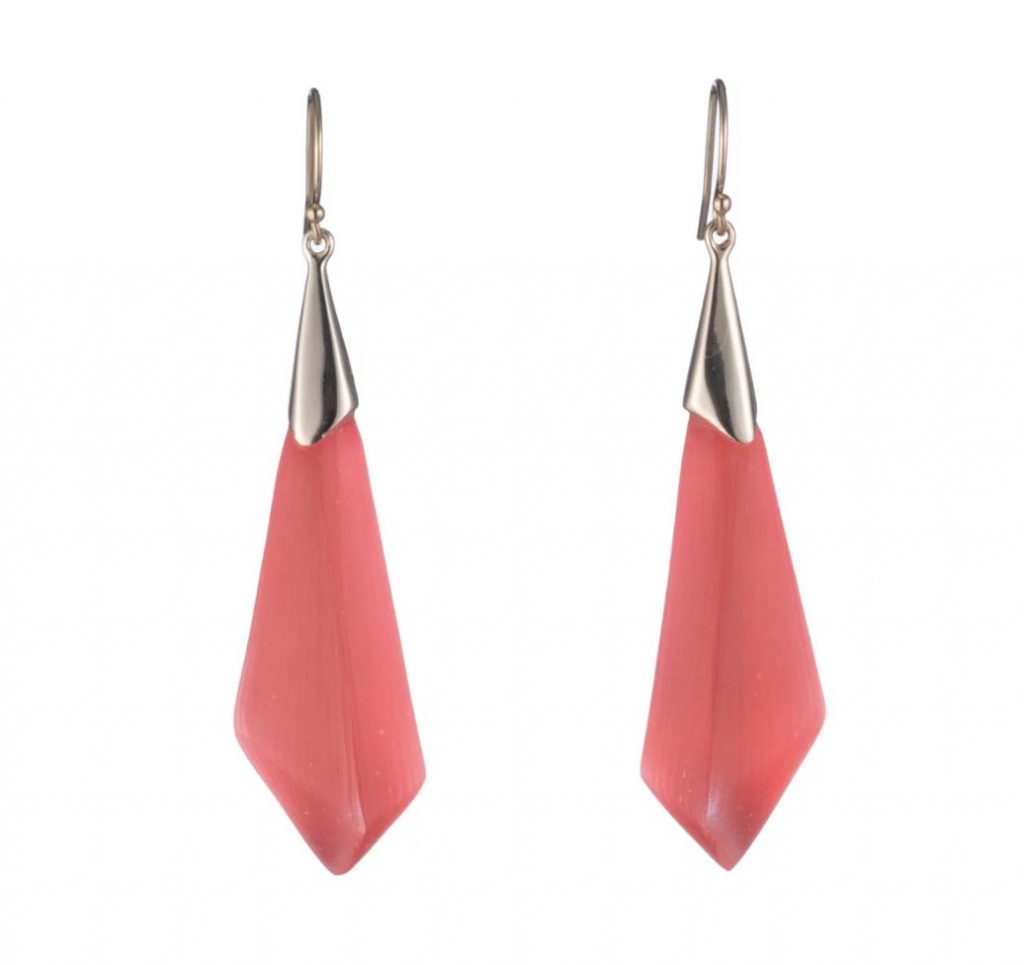 Pantone Coral earrings: Alexis Bittar Faceted Wire Earrings in Coral 