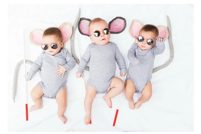 Easy kids' Halloween costumes using pajamas, like Three Blind Mice at The House That Lars Built