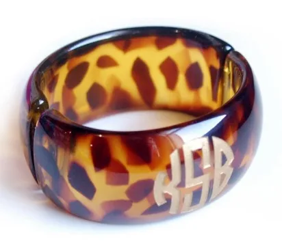 Custom jewelry for mom: Monogram tortoise bracelet by Moon & Lola