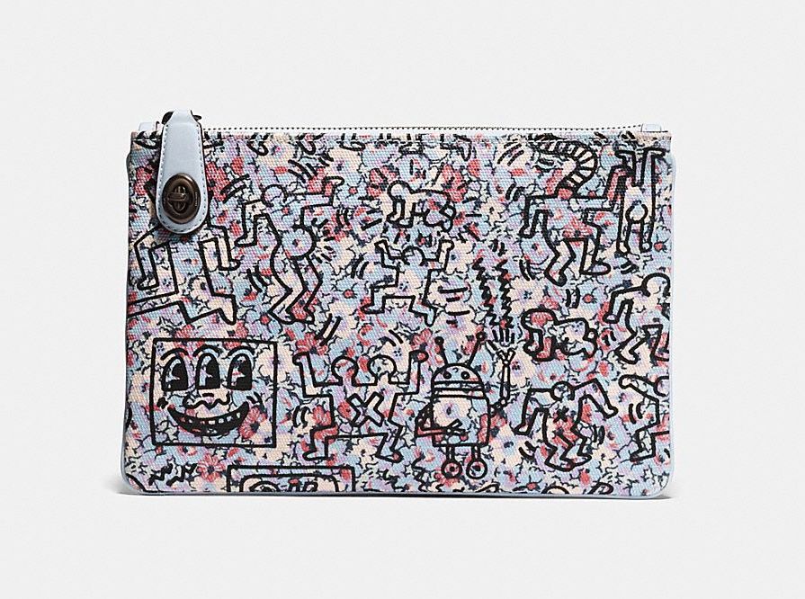 Coach X Keith Haring wristlet in leather at an amazing price! Fits an iPad Mini, too