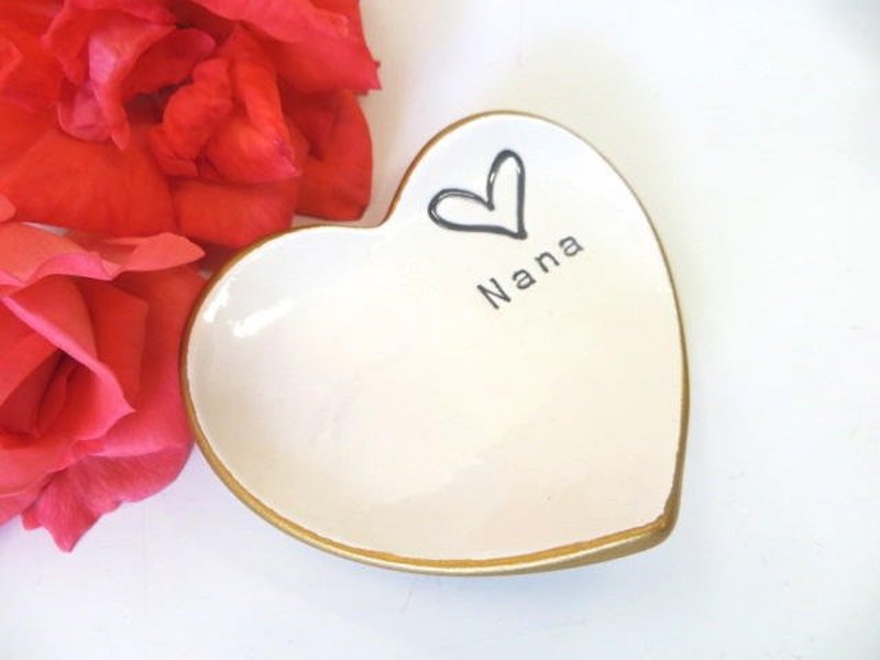 Mother's Day personalized gifts for grandmothers: Nana ring dish at Momology Pottery Mother's Day personalized gifts for grandmothers: Nana ring dish at Momology Pottery