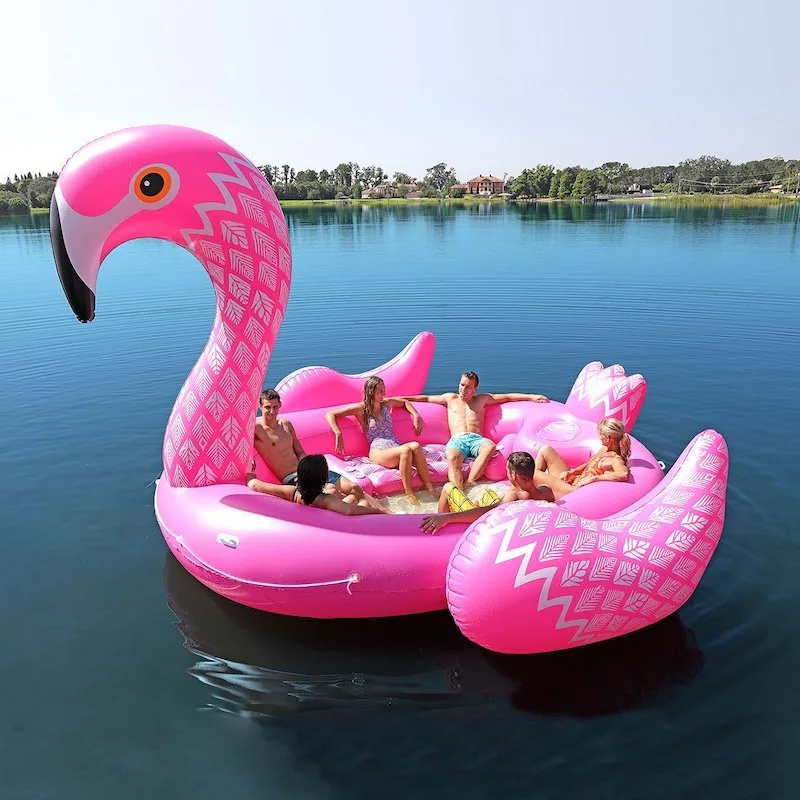 The Party Bird Island collection of huge pool floats includes this pink flamingo.