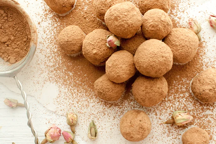 Dark chocolate rose truffles for Mother's Day