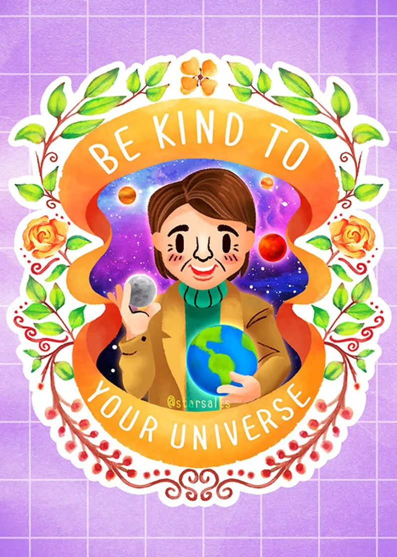 Be Kind Stickers from Star Salts feature non-traditional icons of kindness