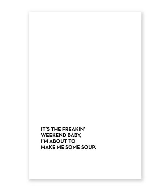 Funny soup tea towel from Sapling Press
