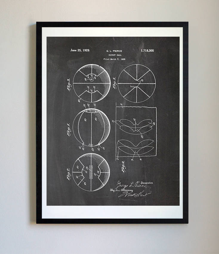Cool Father's Day gifts under $15: Basketball print from the original 1929 patent design