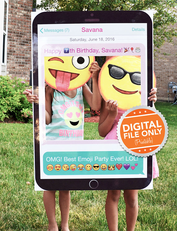 Emoji party photobooth props: Customizable Mobile Phone Prop | Imajenit