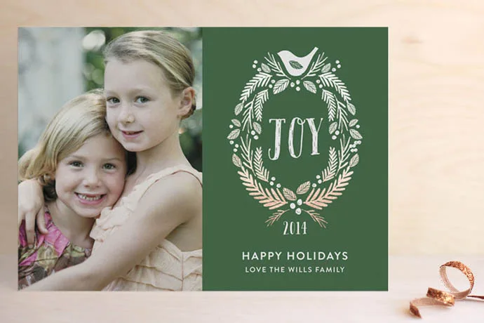 Foil pressed holiday cards at Minted