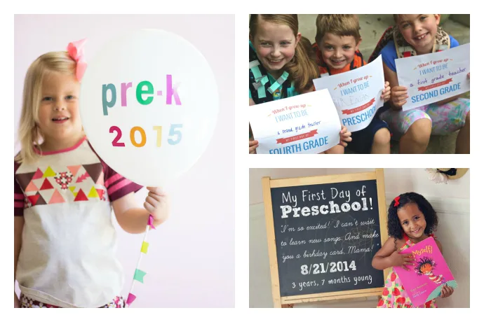 9 fun, easy first day of school photo props and printables to help you get that photo before the bus arrives